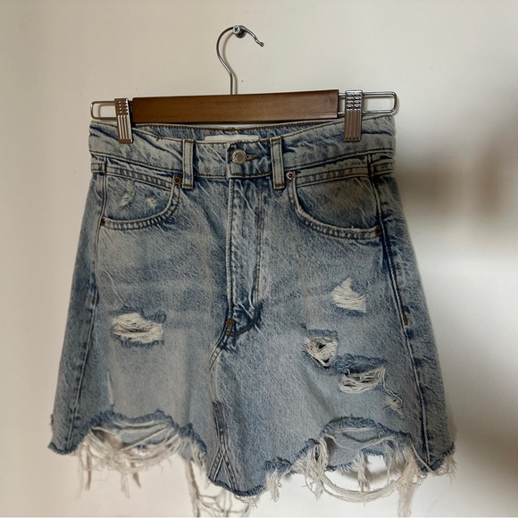 Zara Dresses & Skirts - Distressed Denim Skirt